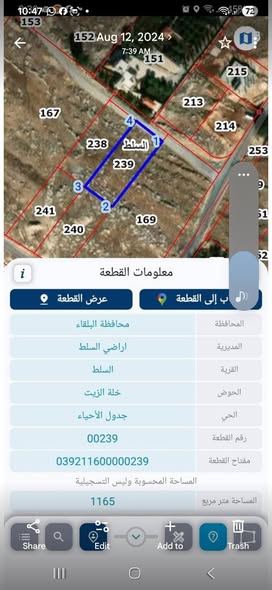أرض للبيع في السلط باطلالة بانورامية