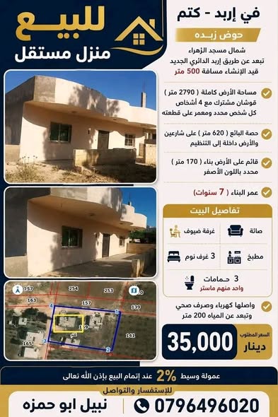 منزل مستقل بسعر شقة في إربد - كتم