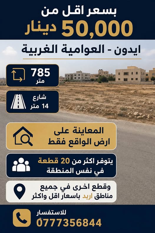 قطع استثمارية وسكنية مميزة في إربد
