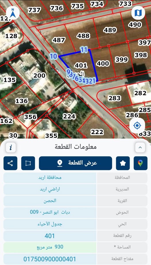 أرض مميزة للبيع في الحصن على شارعين