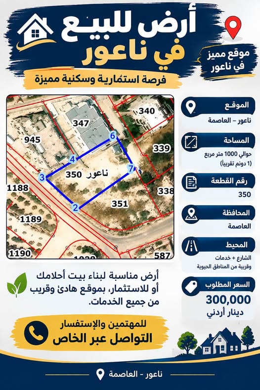 أرض استثمارية مميزة في ناعور – فرصة لا تفوت
