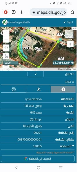 أرض استثمارية في مادبا - جرينة بمساحة 1400م
