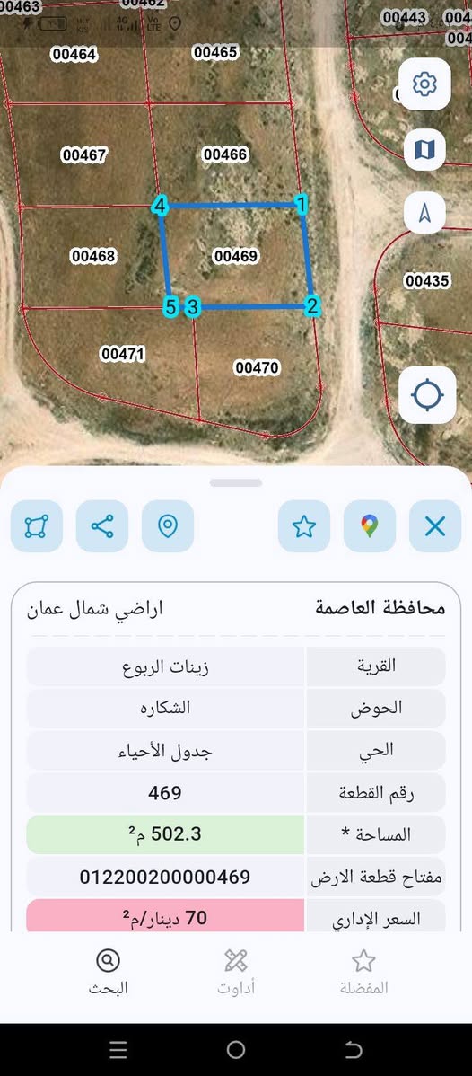 قطعة أرض سكنية للبيع في زينات الربوع - 60 ألف فقط