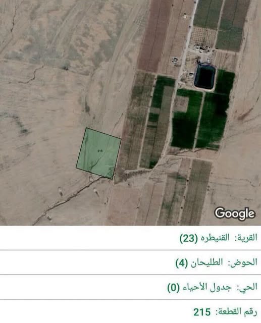 أرض استثمارية للبيع في القنيطرة - 5 دونم و80م
