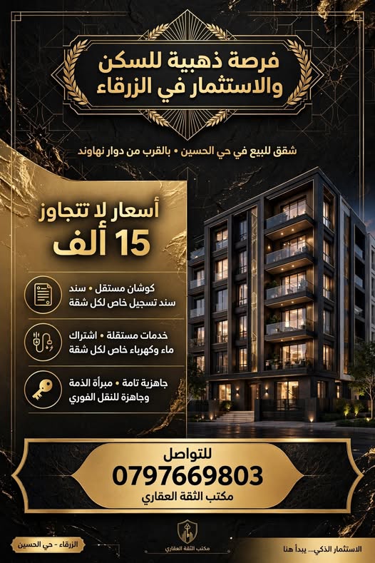 فرصة ذهبية لشقة مستقلة في الزرقاء