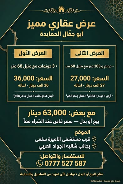 منزلان للبيع في ايدون - فرصة استثمارية مميزة