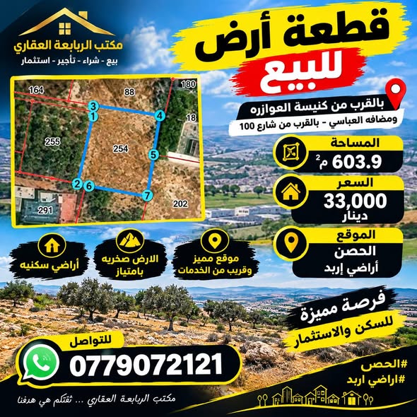 فرصة استثمارية: أرض سكنية مميزة في الحصن بإربد