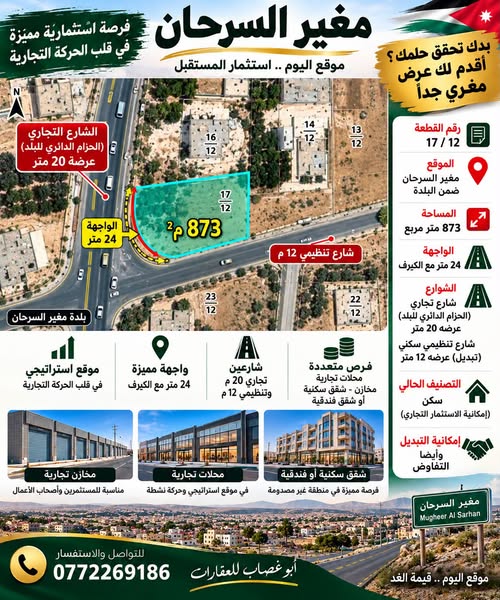 فرصة استثمارية مميزة في مغير السرحان – موقع حيوي