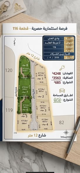 فرصة ذهبية! أراضي سكنية مميزة في شارع المية - وادي العش - 2