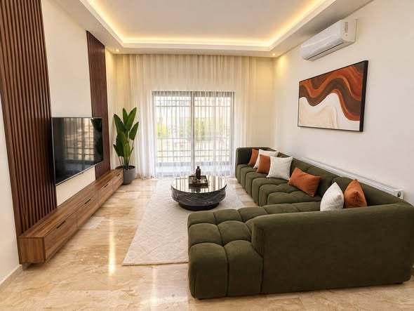 شقة مفروشة فاخرة للإيجار في الرابية – طابق أرضي معلق بمساحة 215م² - 5