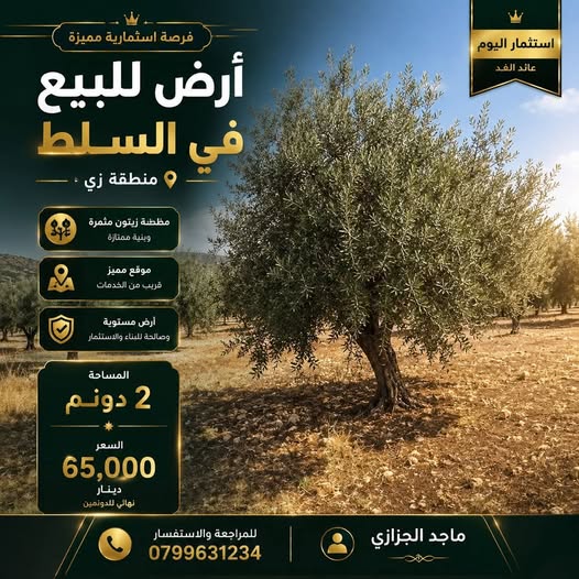 فرصة استثمارية رائعة: أرض سكنية في السلط، زي